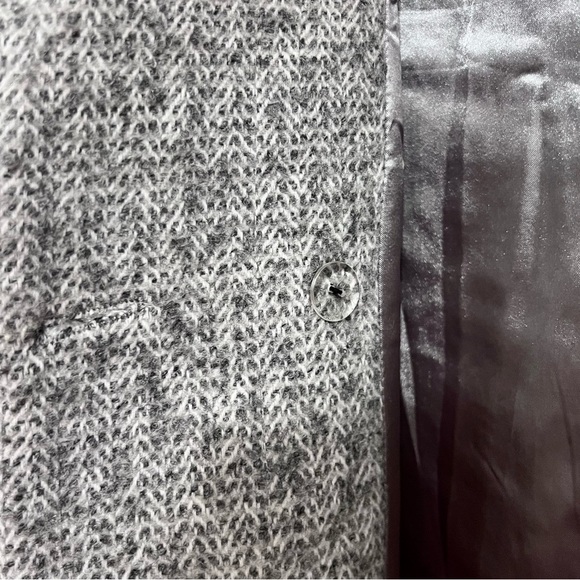 Avec Les Filles Herringbone Wool Blend Gray Cocoon Coat - Picture 11 of 16
